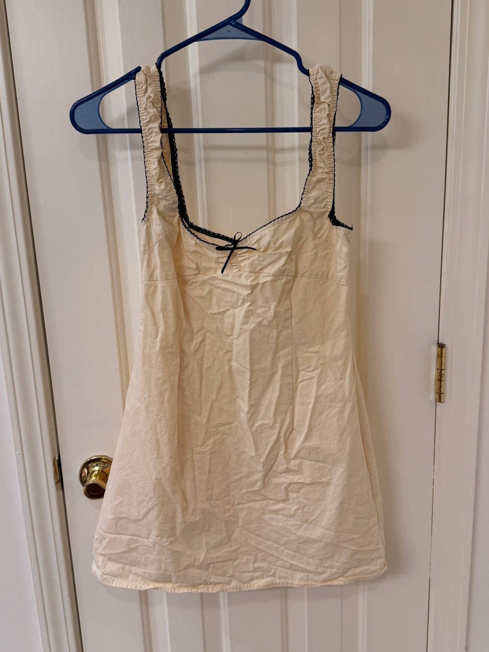Lioness Cream Mini Dress with Black Trim
